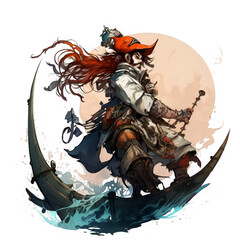 A pirate in okami style