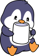 Attractive adorable penguin vector doing fun activities