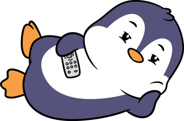 Fototapeta premium Attractive adorable penguin vector doing fun activities