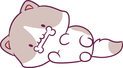 Adorable attractive cat vector doing its favorite activity