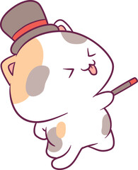 Adorable attractive cat vector doing its favorite activity