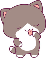 Adorable attractive cat vector doing its favorite activity