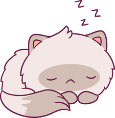 Adorable attractive cat vector doing its favorite activity