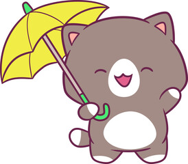 Adorable attractive cat vector doing its favorite activity