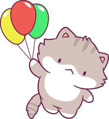 Adorable attractive cat vector doing its favorite activity