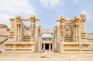 Ancient Vijayanagara Empire civilization, ruins of Hampi, unesco world heritage site, Hampi, Karnataka, India, Asia.