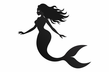 
mermaid silhouette vector, mermaid svg, mermaid icon design
