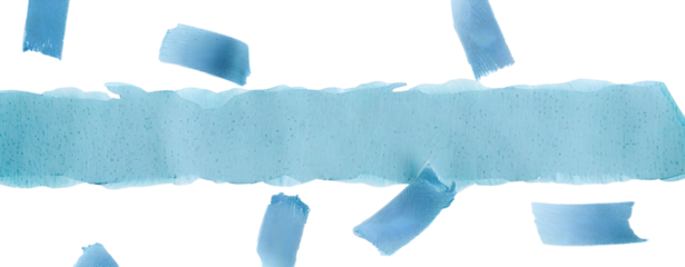 Cute washi tape png sticker, blue collage element on transparent background