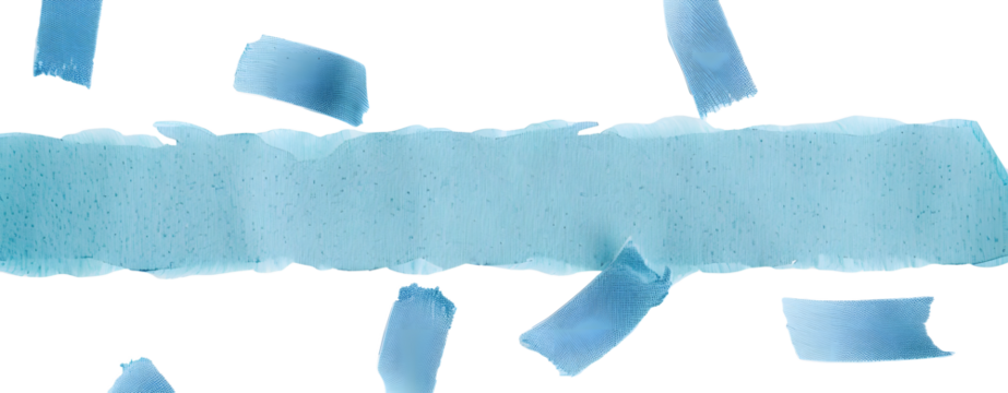 Cute washi tape png sticker, blue collage element on transparent background