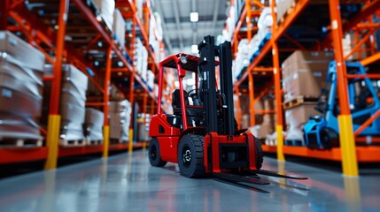 Intelligent warehouse with robotic arms sorting packages, highlighting the integration of cutting-edge technology for inventory management.