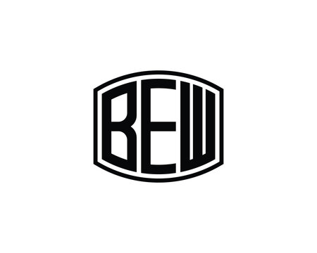 BEW logo design vector template. BEW letter logo design.