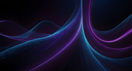 an abstract blue and purple background with light, in the style of roller wave, shaped canvas, night photography, rim light, spectacular backdrops, whiplash curves 