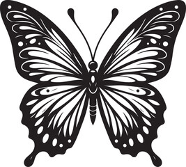 butterflies silhouette vector clip art , white background	
