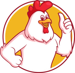PrintChicken mascot logo vector