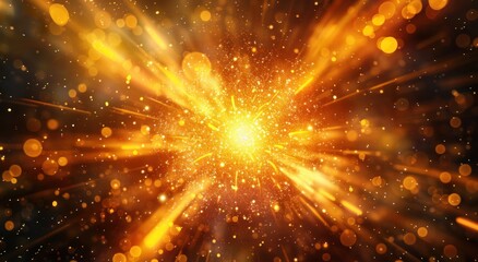 Fototapeta premium Golden Sparkle Burst