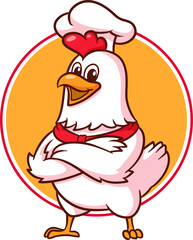 Chicken mascot logo vector perfect for your restaurant business