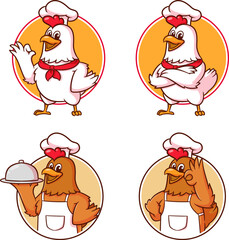 Chicken mascot logo vector perfect for your restaurant business