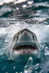 Naklejka premium Analyze the role of apex predators in ecosystems. How do animals like sharks and eagles maintain balance and biodiversity within their habitats