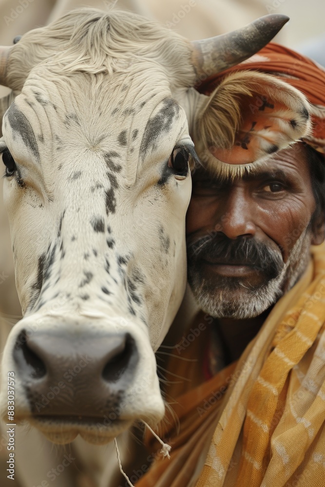 Wall mural cows revered, utilized, and cared for in various parts of the world