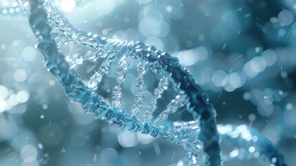 Futuristic Rotating White DNA Strand with Genetic Codes and abstract geometry Seamless looping animation of rotating DNA strands Animation rotation of model DNA spiral from glass and crystal or