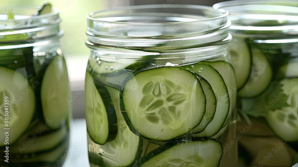 Wall mural cucumber cutout vegetable in jar