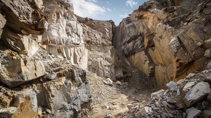 Fototapeta premium Geological mapping hard rock in drill and blast shaft