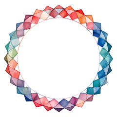 Obraz premium Round frame in watercolor painting style.