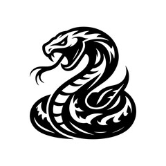 black monster snake logo design. Snake logo vector illustration