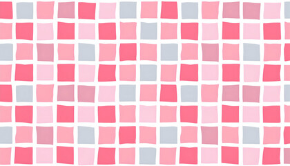Fototapeta premium Abstract pink ink square pattern background handmade prints.