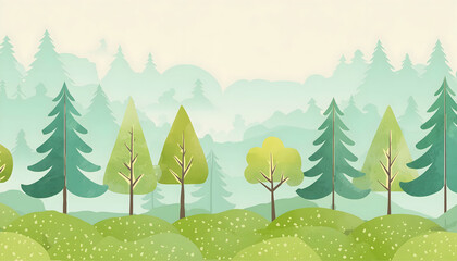 Abstract Watercolor vintage Mysterious dark forest on digital art concept, Generative AI.