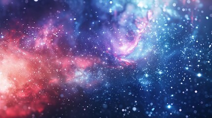 Obraz premium A breathtaking depiction of a galactic scene, showcasing countless stars and captivating nebulas. The image captures the majesty and mystique of outer space.