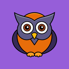 Owl cartoon vector art illustration