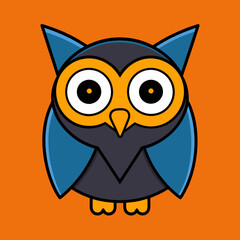 Owl cartoon vector art illustration