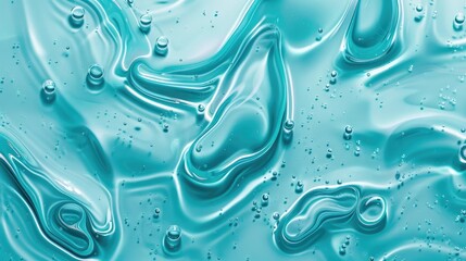 Hyaluronic gel creating abstract turquoise background