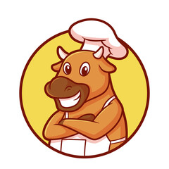 Cow mascot logo vector perfect for your restaurant business