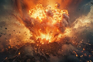 Fiery Explosion Sends Debris Flying