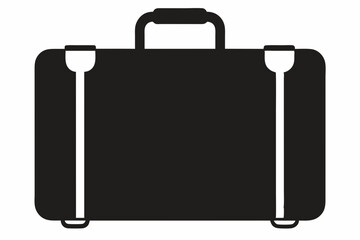 luggage icon, luggage black silhouette vector isolated on white background
