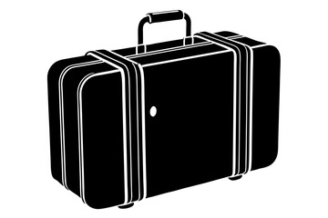 luggage icon, luggage black silhouette vector isolated on white background