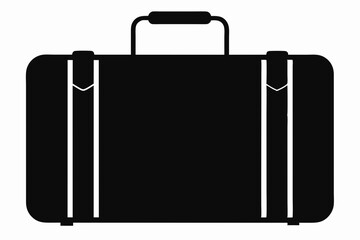 luggage icon, luggage black silhouette vector isolated on white background