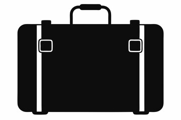 luggage icon, luggage black silhouette vector isolated on white background