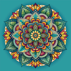 Beautiful colorful mandala design pattern background picture Ai generated .