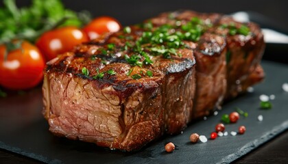 Perfectly Cooked Gourmet Loin of Red Meat, a Culinary Masterpiece Juicy, Tender, and Flavorful, This Grilled Steak is a Feast for the Senses Experience the Ultimate in Steak Perfection with this