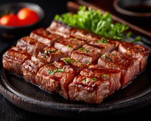 Perfectly Grilled Steak Cubes A Rich Succulent Cut of Meat, Tender and Flavorful, Ready for Your Next Meal These Bite-Sized Pieces Offer a Delicious and Easy Way to Enjoy a Steak Dinner Perfect for