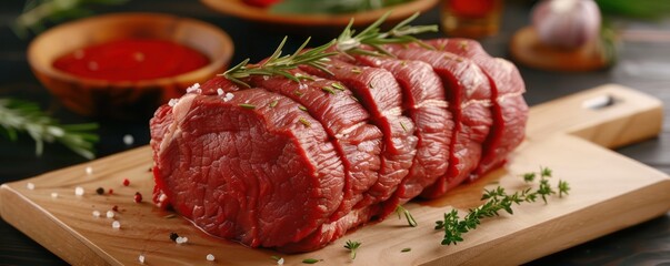 Prime Beef Tenderloin Roast A Culinary Delight, Sliced and Ready for Your Next Fancy Dinner This premium cut of beef is perfect for a special occasion, offering succulent flavor and a