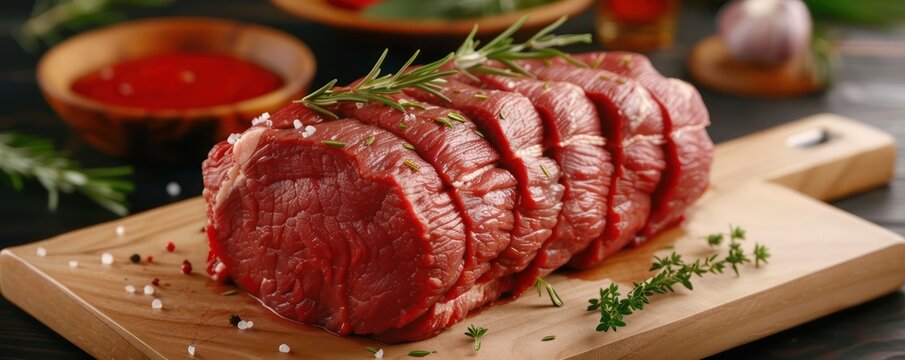 Prime Beef Tenderloin Roast A Culinary Delight, Sliced and Ready for Your Next Fancy Dinner This premium cut of beef is perfect for a special occasion, offering succulent flavor and a
