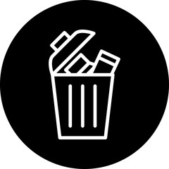 EWaste Recycling Vector Line White Circle Black