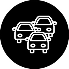 Vehicle Traffic Vector Line White Circle Black