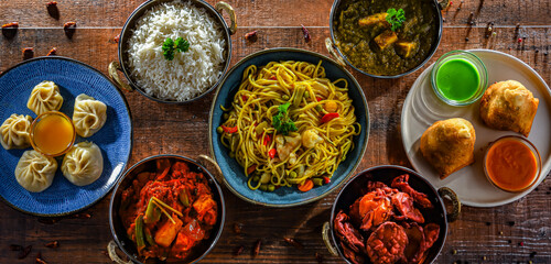 Composition with indian dishes.