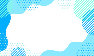 ポップな幾何学模様の背景素材 01 水色 青
