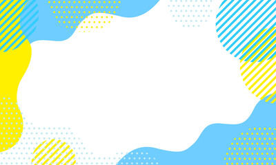 ポップな幾何学模様の背景素材 01 水色黄色